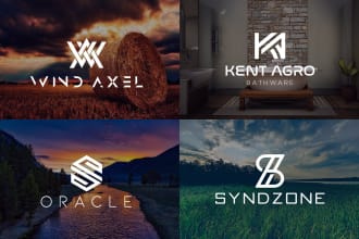 design flat minimalist logo or monogram with initial letters