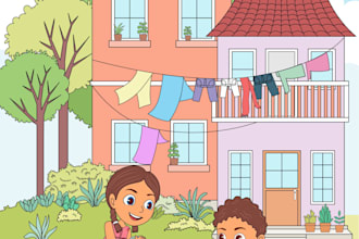 Big Deals!  do cute hand drawn children book illustration