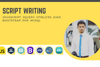 write html css javascript jquery ajax php and mysql script