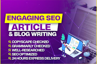 do SEO article writing and blog post writing in 24 hours
