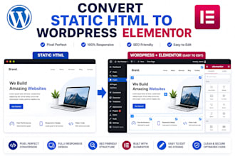 convert static HTML to wordpress elementor