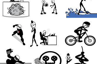 do a high quality unique stick figures