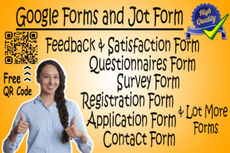 create google forms or jotform and free qr code, online form, survey form