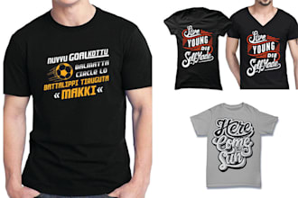 create eye catching and trendy typography tshirt design