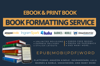 format your ebook and paperback for kindle, KDP, and all publishing platforms