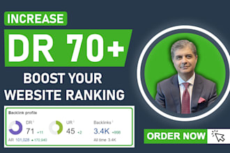 increase domain rating ahrefs DR 70 plus using high authority permium backlinks