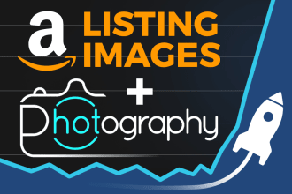 create amazon listing images with photography,  infographics
