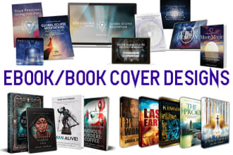 do book cover and ebook cover design with free 3d mock up