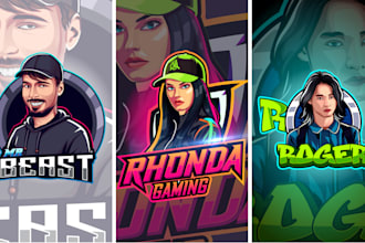 turn your face into mascot and cartoon logo design