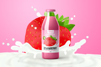 design bold hand drawn bottle label design packaging