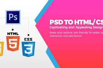 convert PSD to html, sketch to html responsive