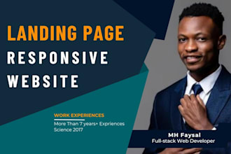 create and customize your landing page website