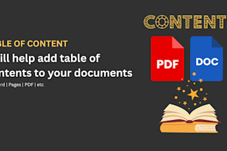 create clickable table of contents for word, PDF and technical manuals