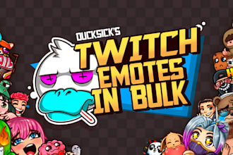 make snazzy twitch kick emotes for you in bulk fast delivery