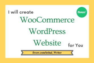 create a woocommerce or wordpress website