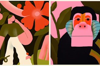 design handmade illustration for website, app or package