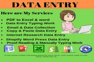 do data entry,copy paste, form filling,excel,word,ppt,va