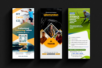 roll up, pull up, retractable banner, rack card, dl flyer design