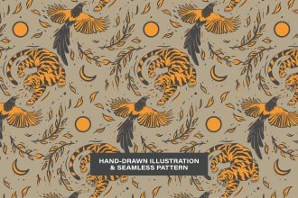 make a seamless pattern in hand drawing style