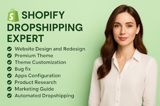 do shopify website design and redesign shopify store design shopify dropshipping