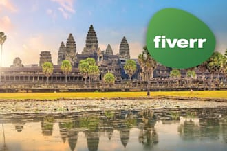 bring your photo or text to angkor wat, cambodia