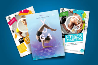design yoga, gym, sports, workout flyer