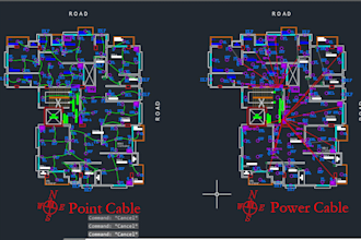 design electrical drawing of floor plan in auto cad