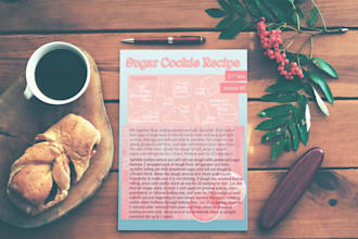 design a recipe card with illustrations and images