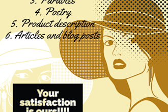 write poetry, children stories, product description and blog posts