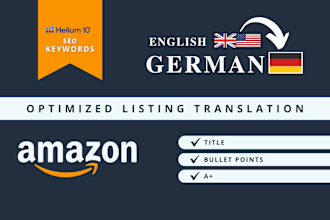translate en to de incl SEO amazon listing optimization