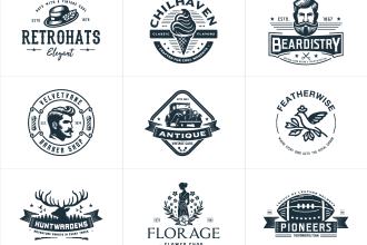 a create a classic vintage, retro, hipster logo design