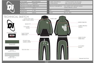 create professional apparel designs and tech packs
