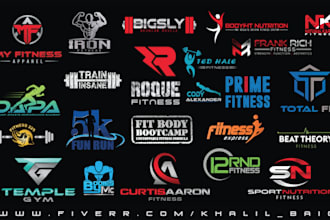 do 2 modern amazing health fitness gym sports wellness and monogram logo design