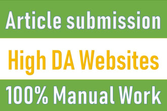 provide 60 article submission on high da pa websites