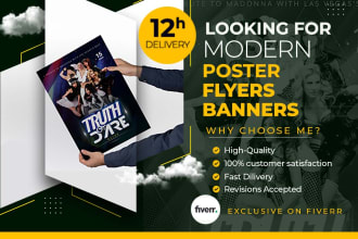 design a professional flyer, brochure, and poster in 10 hours