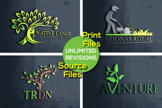 design modern agriculture, landscape and  lawn care logo