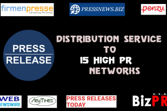 do press release distribution and publish it on 15 high PR sites