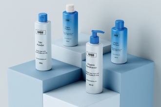 do box packaging with die cut and cosmetics product label design in 24 hours