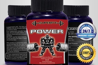 create health supplement or wine label bottle design in 24 hours