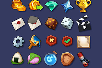 design and illustrate game icon item for your game