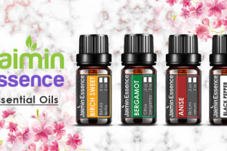 do 3d mockup of oil bottle and box design