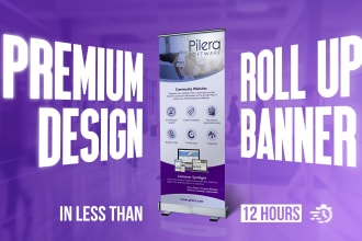design a professional rollup, retractable banner or feather flag