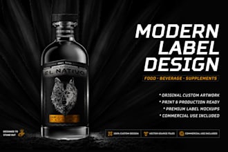 design a premium bottle label