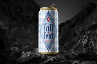 design bottle label with mockup