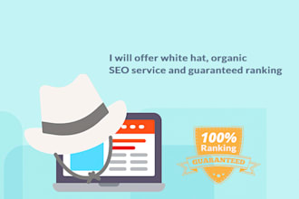 offer white hat, organic SEO service and guaranteed ranking