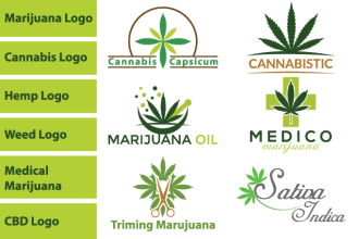 do unique cannabis medical hemp cbd weed  and marijuana logo