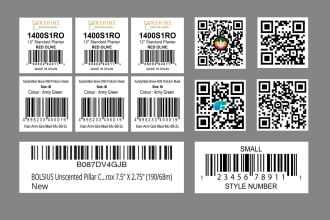 create qr code barcode label tags sticker in 1 hour