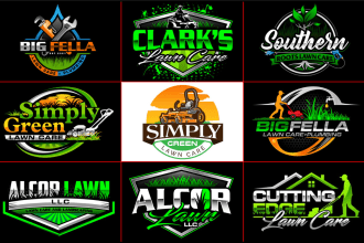 do lawn care landscaping and agriculture logo design