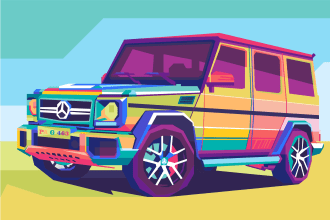 make illustration pop art design any type of car