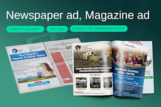design a print ready newspaper or magazine ads